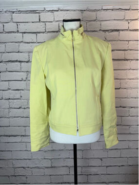 Women's St. John Sport Jackets size Small Yellow Green Full Zip Jacket VINTAGE